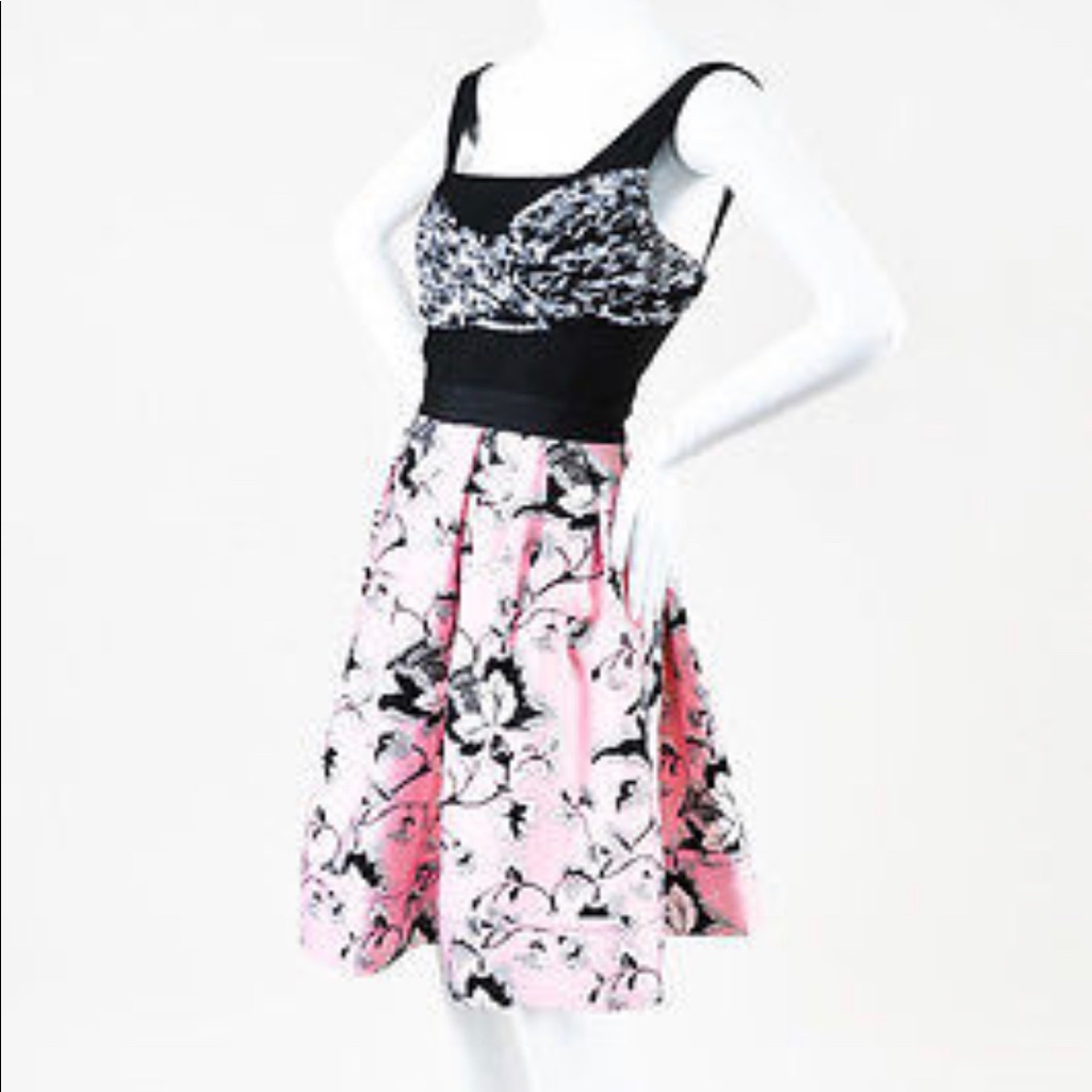 Diane Von Furstenberg Pink Black Silk Dress